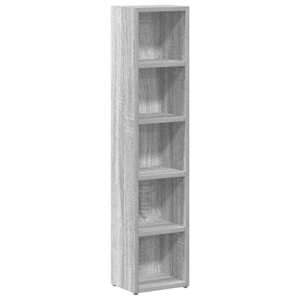 vidaXL Ντουλάπια CD 2 τεμ. Γκρι Sonoma 21x16x93,5 εκ. Επεξεργ. Ξύλο