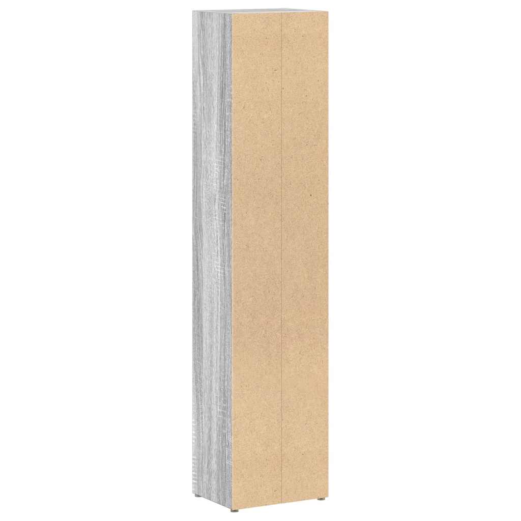 vidaXL Ντουλάπια CD 2 τεμ. Γκρι Sonoma 21x16x93,5 εκ. Επεξεργ. Ξύλο