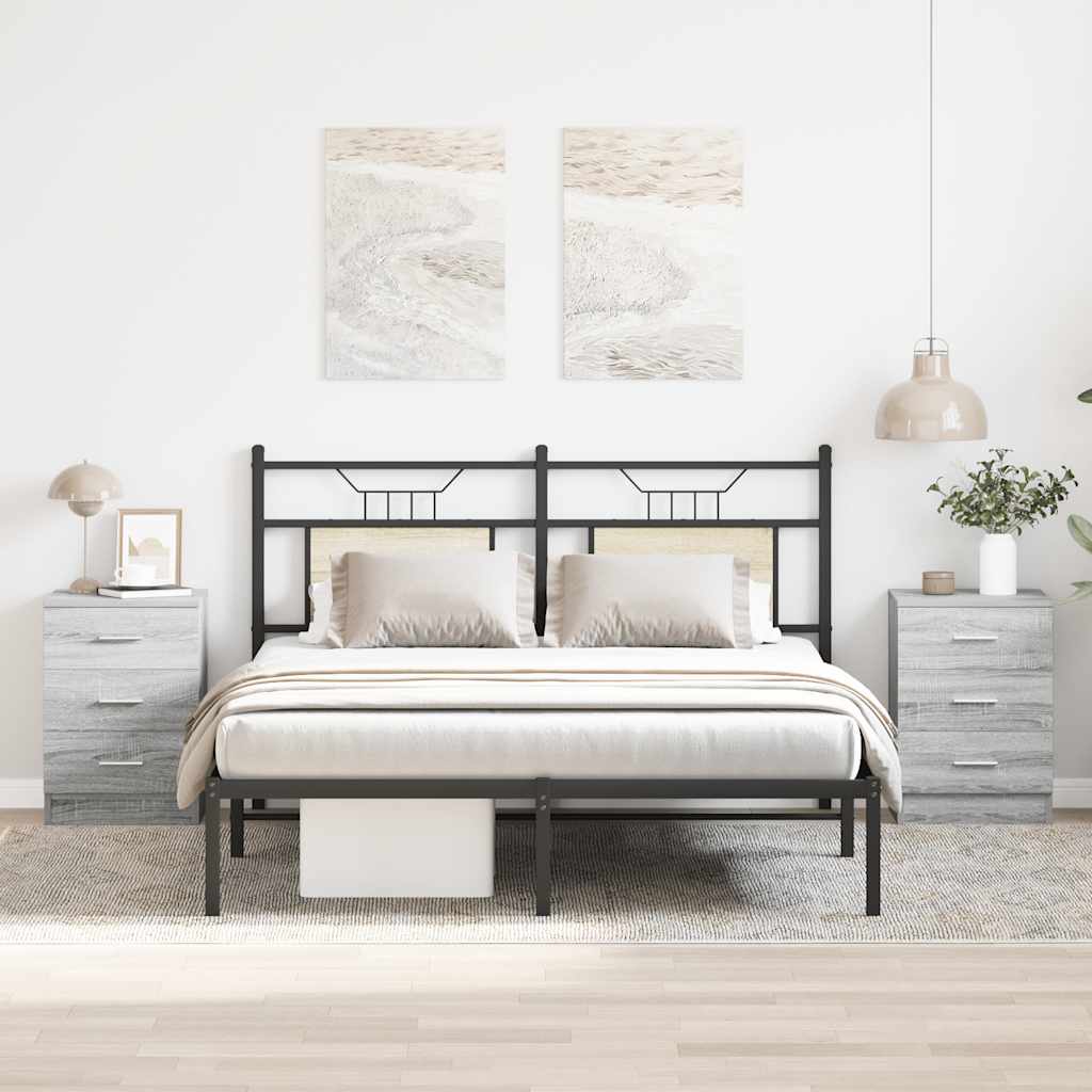 vidaXL Κομοδίνα 2 Τεμ. Γκρι Sonoma 38x35x56 εκ. από Επεξεργασμένο Ξύλο