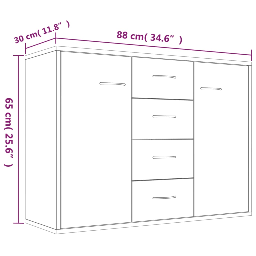 vidaXL Ντουλάπι Καπνιστή Δρυς 88 x 30 x 65 εκ. από Επεξεργασμένο Ξύλο