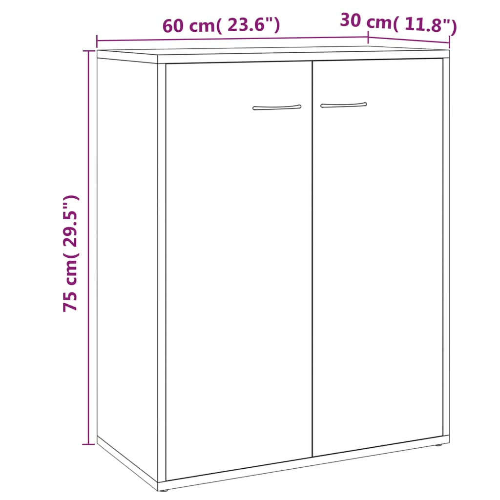 vidaXL Ντουλάπι Καπνιστή Δρυς 60 x 30 x 75 εκ. από Επεξεργασμένο Ξύλο
