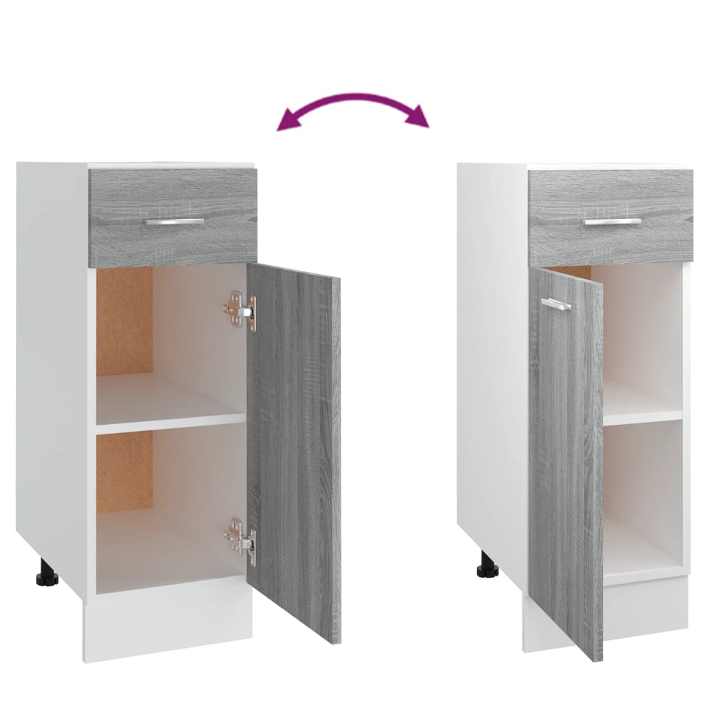 vidaXL Έπιπλο Με Συρτάρι Lyon Γκρι Sonoma 30x46x81,5εκ.