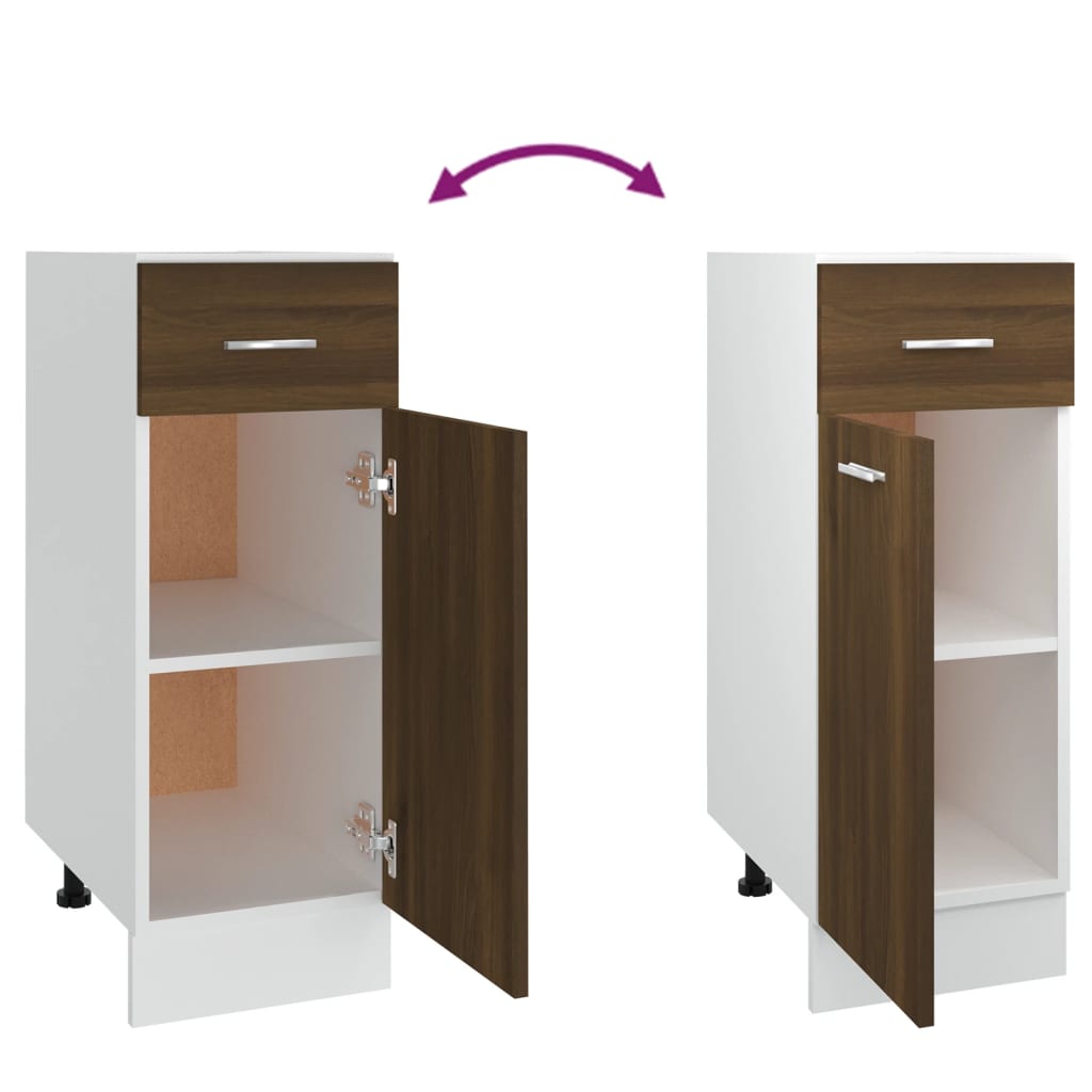 vidaXL Έπιπλο Με Συρτάρι Lyon Καφέ Δρυς 30 x 46 x 81,5εκ.