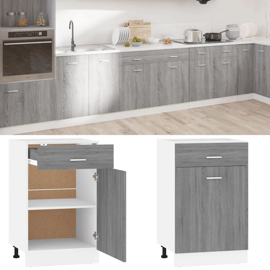 vidaXL Ντουλάπι με Συρτάρια "Lyon" Γκρι Sonoma 50x46x81,5 εκ. από Τεχνητό Ξύλο