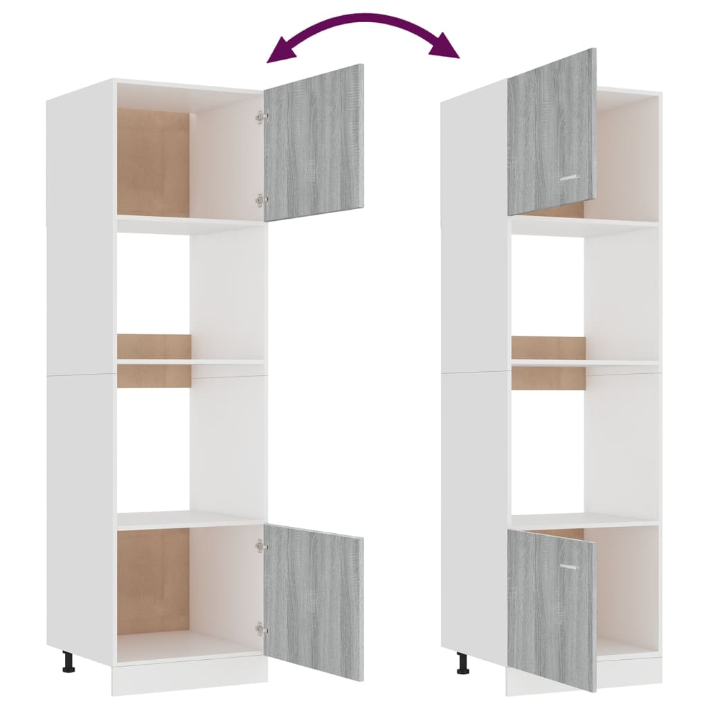 vidaXL Ντουλάπι Φ. Μικροκιμάτων Lyon Γκρι Sonoma 60x57x207εκ.