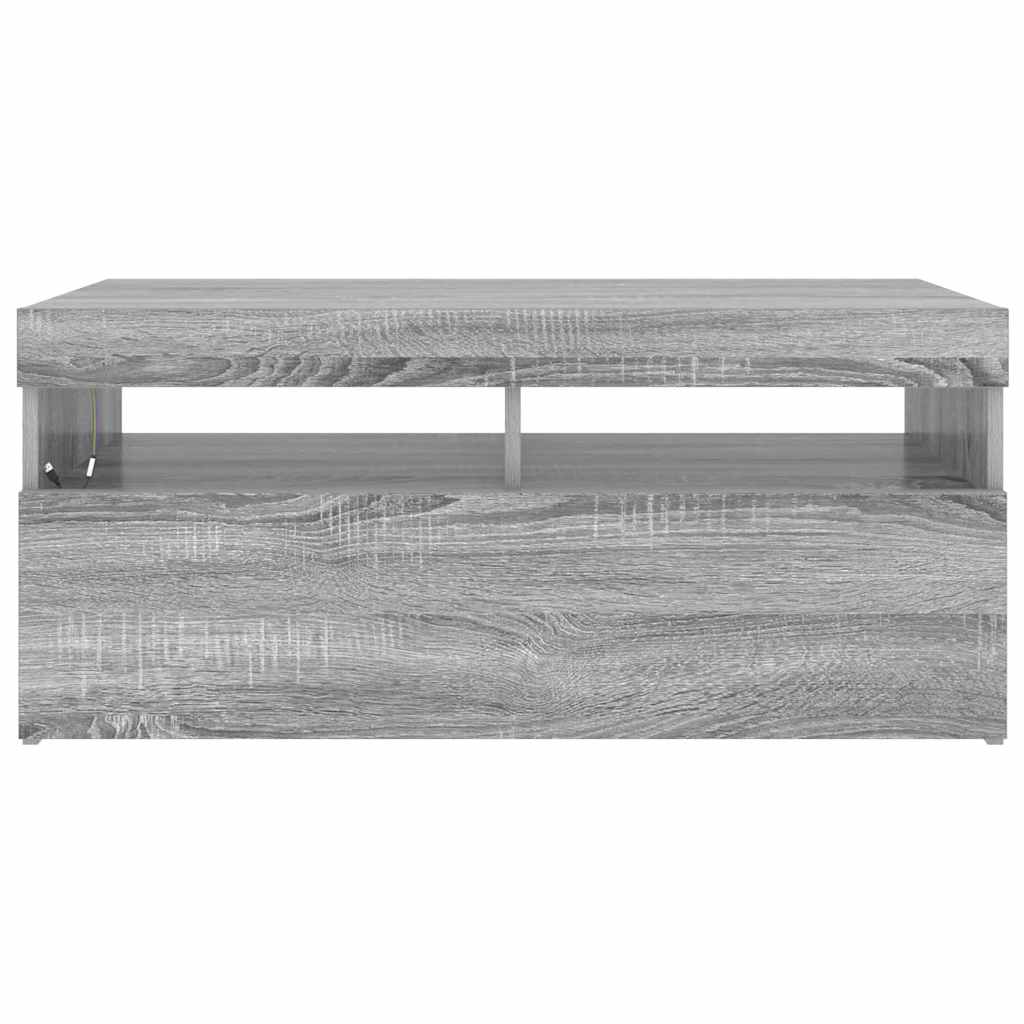 vidaXL Έπιπλο Τηλεόρασης με LED Γκρι Sonoma 90x35x40 εκ.