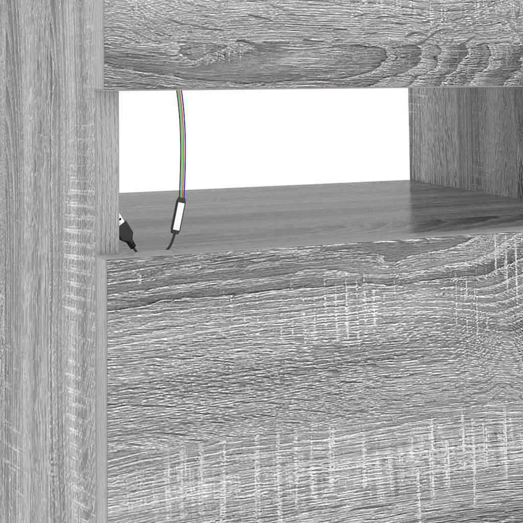 vidaXL Έπιπλο Τηλεόρασης με LED Γκρι Sonoma 90x35x40 εκ.