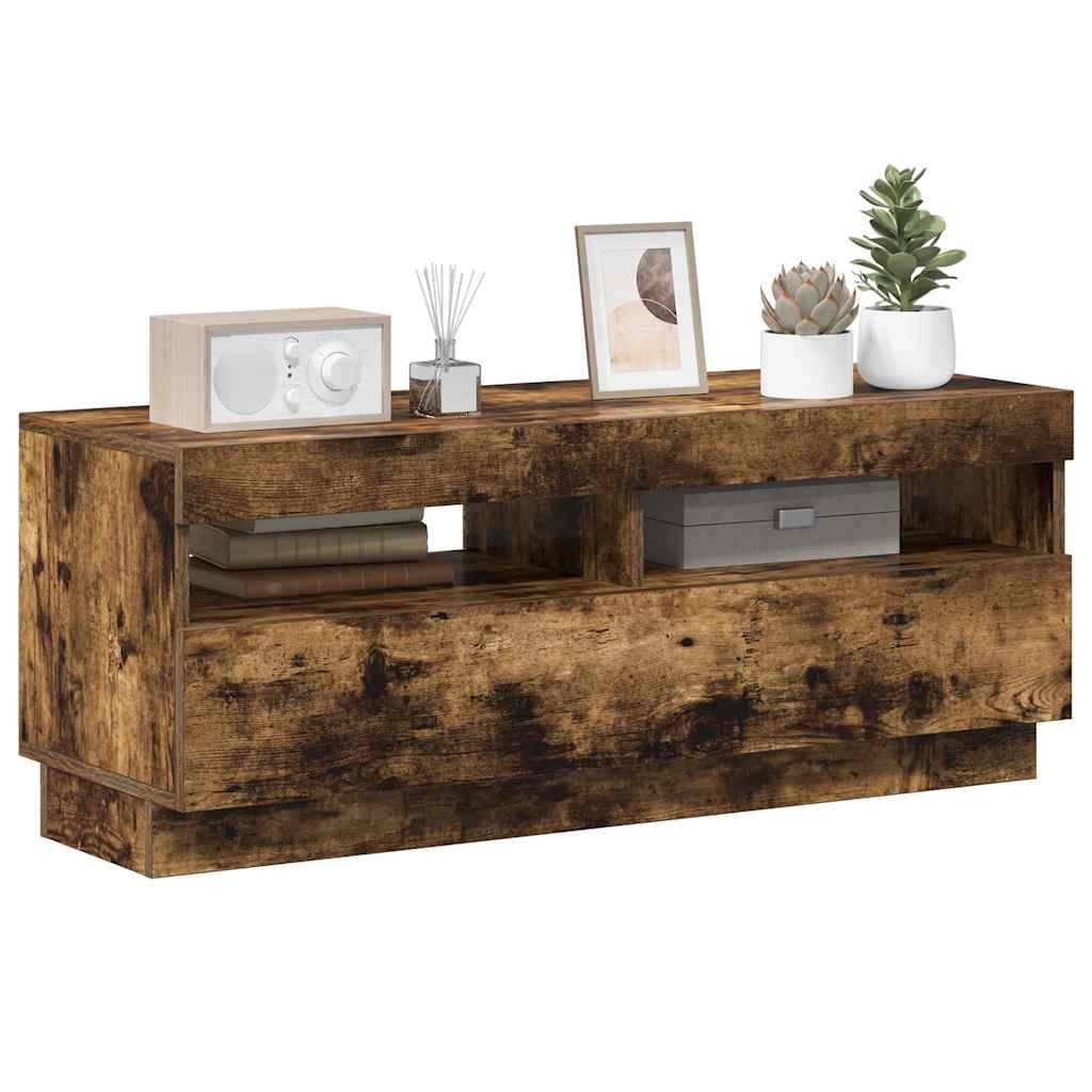 vidaXL Έπιπλο Τηλεόρασης με LED Καπνιστή Δρυς 100x35x40 εκ.