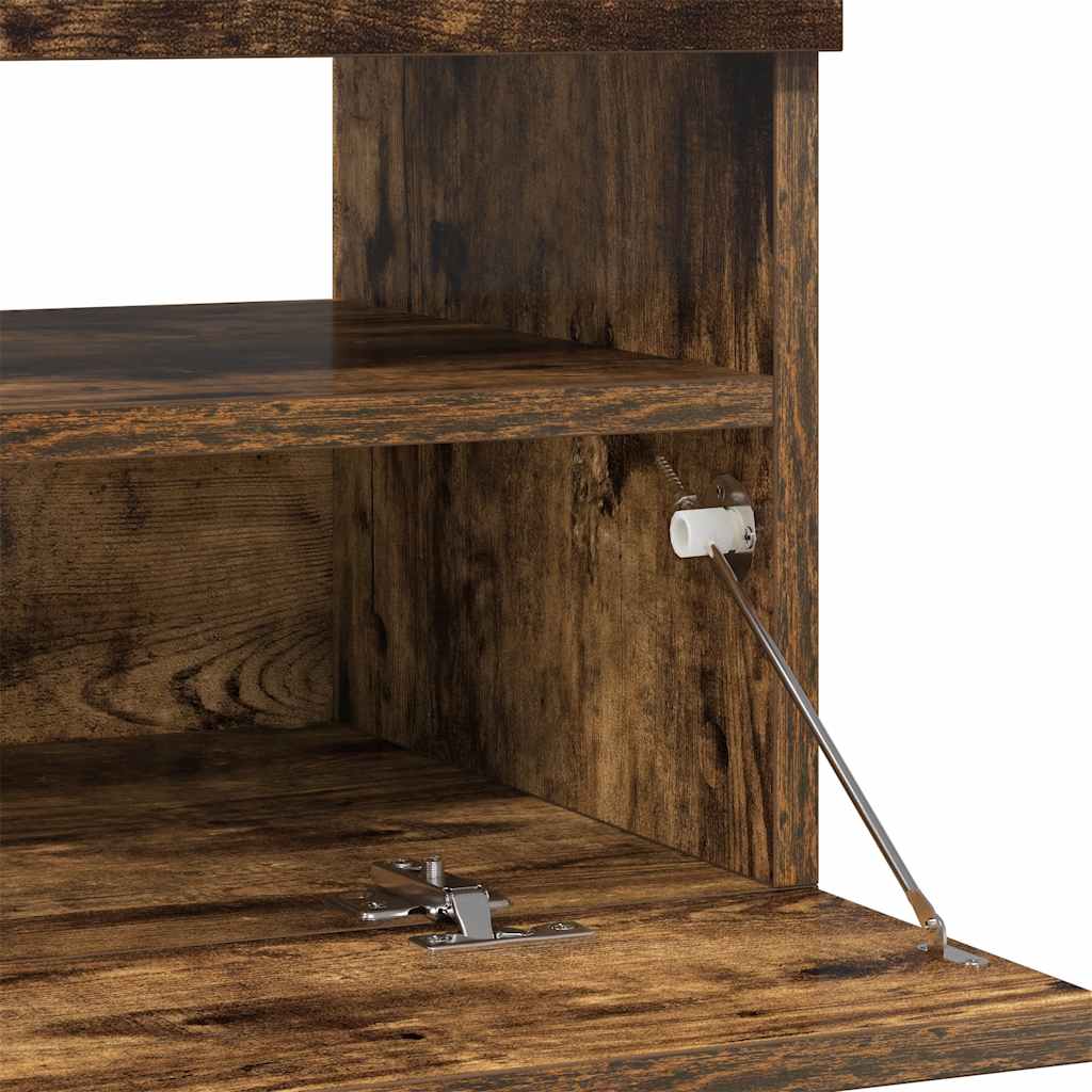 vidaXL Έπιπλο Τηλεόρασης με LED Καπνιστή Δρυς 100x35x40 εκ.