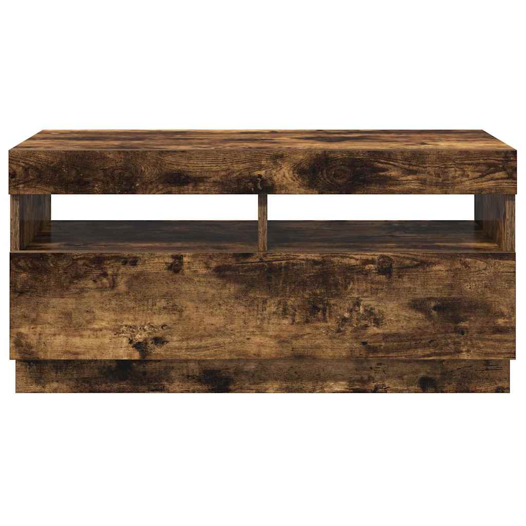 vidaXL Έπιπλο Τηλεόρασης με LED Καπνιστή Δρυς 80 x 35 x 40 εκ.