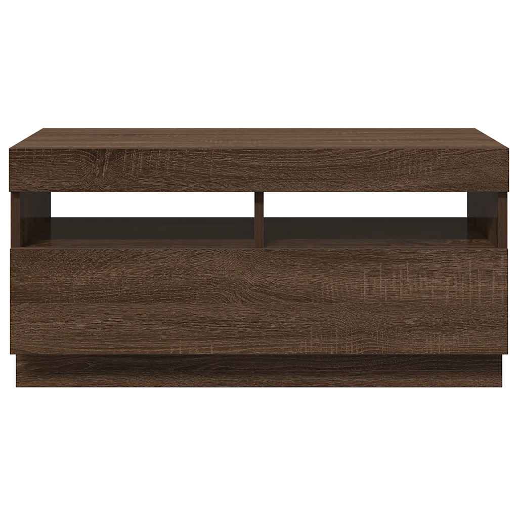 vidaXL Έπιπλο Τηλεόρασης με LED Καφέ Δρυς 80x35x40 εκ.