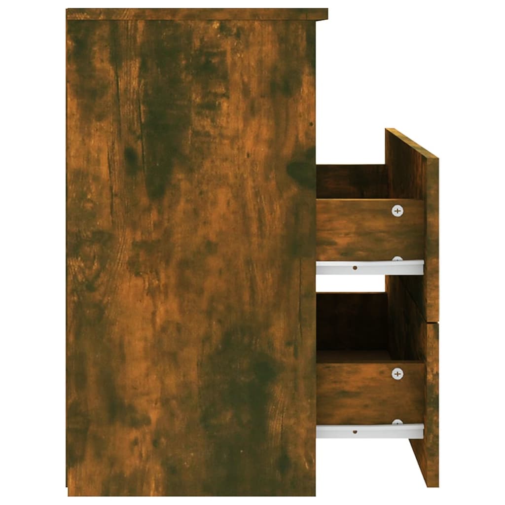 vidaXL Κομοδίνα 2 τεμ. Καπνιστή Δρυς 50 x 32 x 60 εκ.