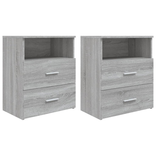 vidaXL Κομοδίνα 2 τεμ. Γκρι Sonoma 50 x 32 x 60 εκ.