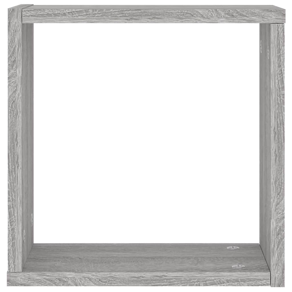 vidaXL Ράφια Τοίχου Κύβοι 2 τεμ. Γκρι Sonoma 30x15x30 εκ.