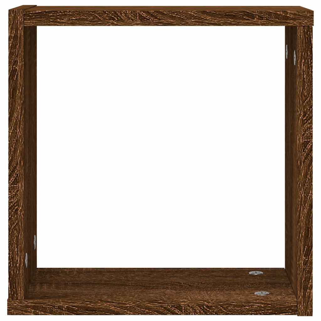 vidaXL Ράφια Τοίχου Κύβοι 2 τεμ. Καφέ Δρυς 30x15x30 εκ.