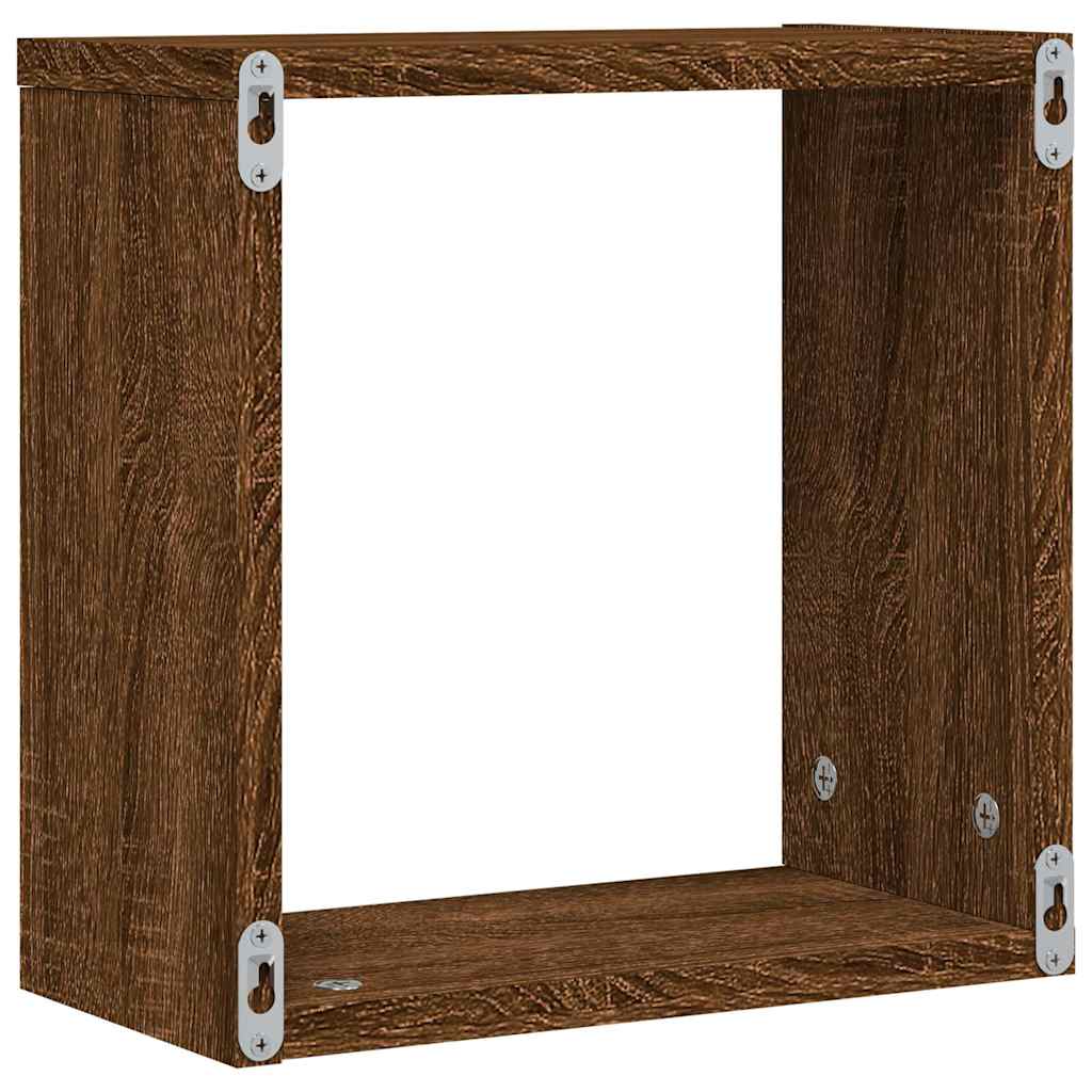 vidaXL Ράφια Τοίχου Κύβοι 2 τεμ. Καφέ Δρυς 30x15x30 εκ.