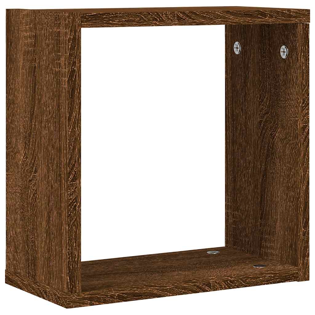 vidaXL Ράφια Τοίχου Κύβοι 4 τεμ. Καφέ Δρυς 30x15x30 εκ.