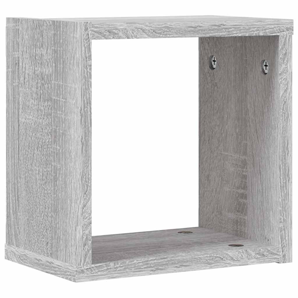 vidaXL Ράφια Τοίχου με ράφι 4 pcs Γκρίζο Σονομα 26 x 15 x 26 cm