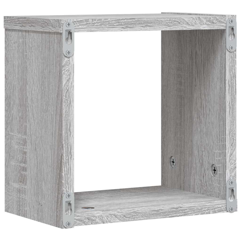 vidaXL Ράφια Τοίχου με ράφι 4 pcs Γκρίζο Σονομα 26 x 15 x 26 cm