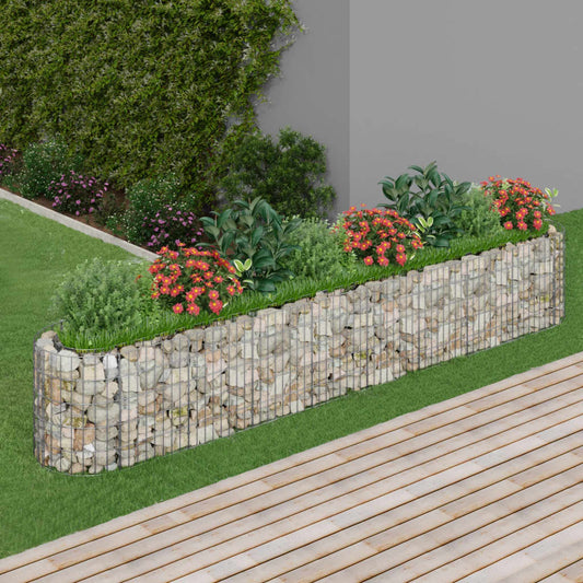 vidaXL Συρματοκιβώτιο-Γλάστρα Υπερυψωμένη 330x50x50 εκ. Γαλβαν. Ατσάλι
