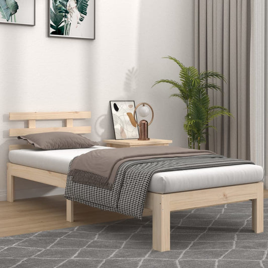 vidaXL Πλαίσιο Κρεβατιού 75 x 190 εκ. από Μασίφ Ξύλο Small Single