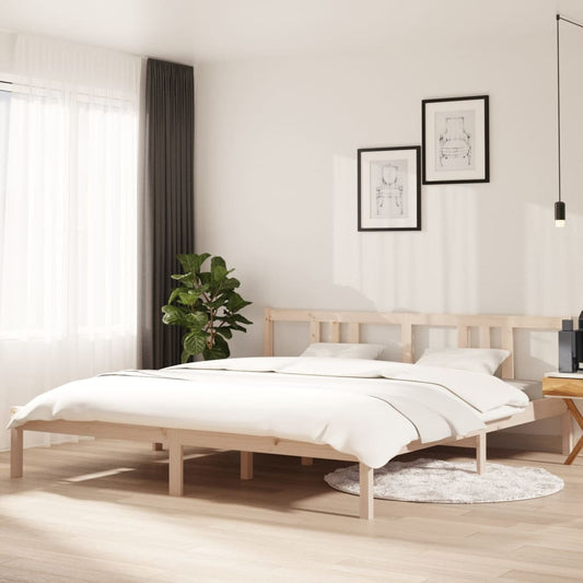 vidaXL Πλαίσιο Κρεβατιού 180 x 200 εκ. Μασίφ Ξύλο Super King Size