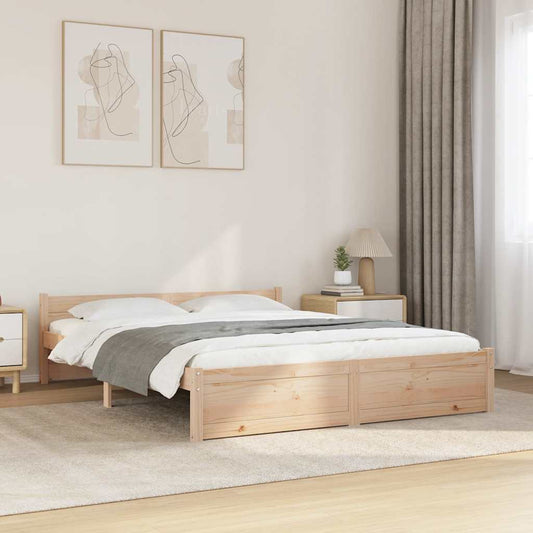 vidaXL Πλαίσιο Κρεβατιού 150 x 200 εκ. Μασίφ Ξύλο King Size