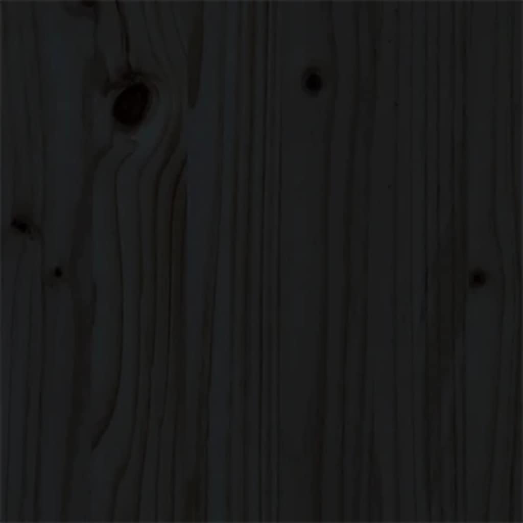 vidaXL Πλαίσιο Κρεβατιού Μαύρο 150 x 200 εκ. Μασίφ Ξύλο King Size