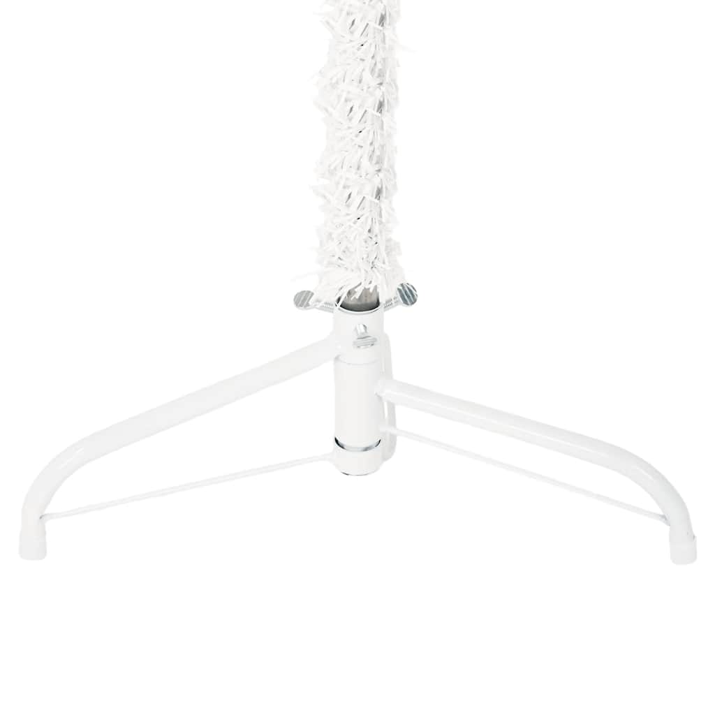 vidaXL Χριστουγεν. Δέντρο Slim Τεχνητό Μισό με Βάση Λευκό 150 εκ.