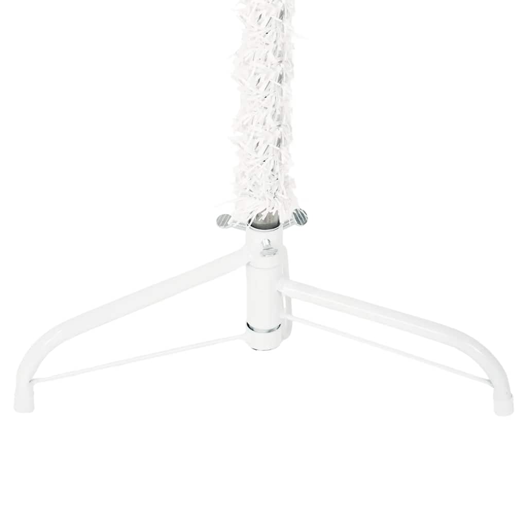 vidaXL Χριστουγεν. Δέντρο Slim Τεχνητό Μισό με Βάση Λευκό 240 εκ.