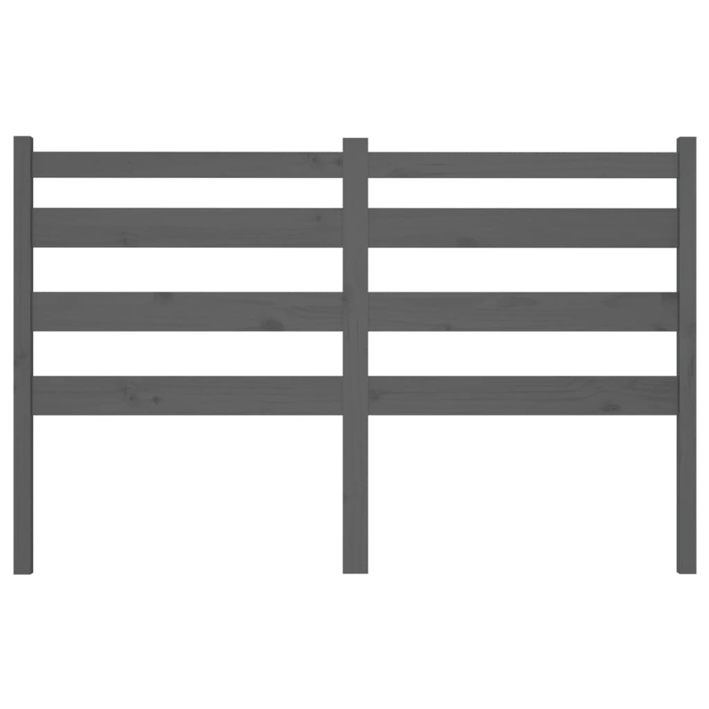 vidaXL Κεφαλάρι Κρεβατιού Γκρι 206 x 4 x 100 εκ. από Μασίφ Ξύλο Πεύκου