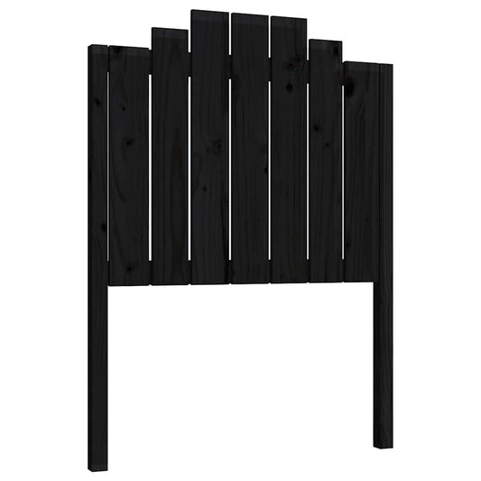 vidaXL Κεφαλάρι Κρεβατιού Μαύρο 81 x 4 x 110 εκ. από Μασίφ Ξύλο Πεύκου