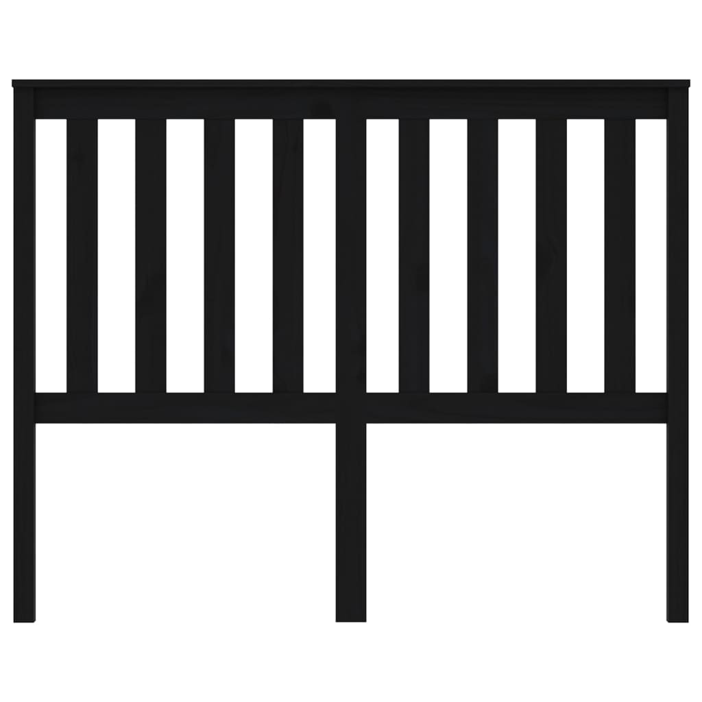 vidaXL Κεφαλάρι κρεβατιού Μαύρο 126x6x101 εκ. από Μασίφ Ξύλο Πεύκου