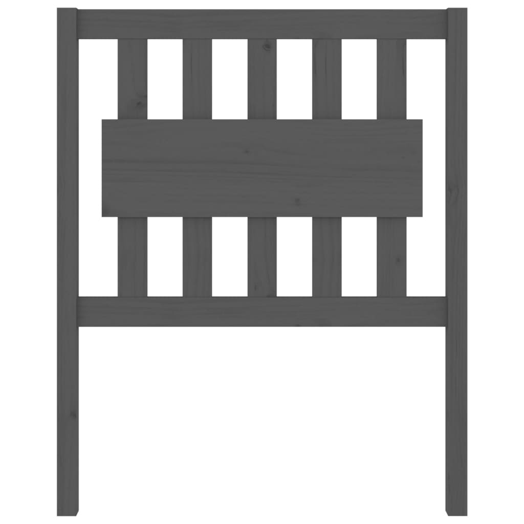 vidaXL Κεφαλάρι Κρεβατιού Γκρι 80,5x4x100 εκ. από Μασίφ Ξύλο Πεύκου