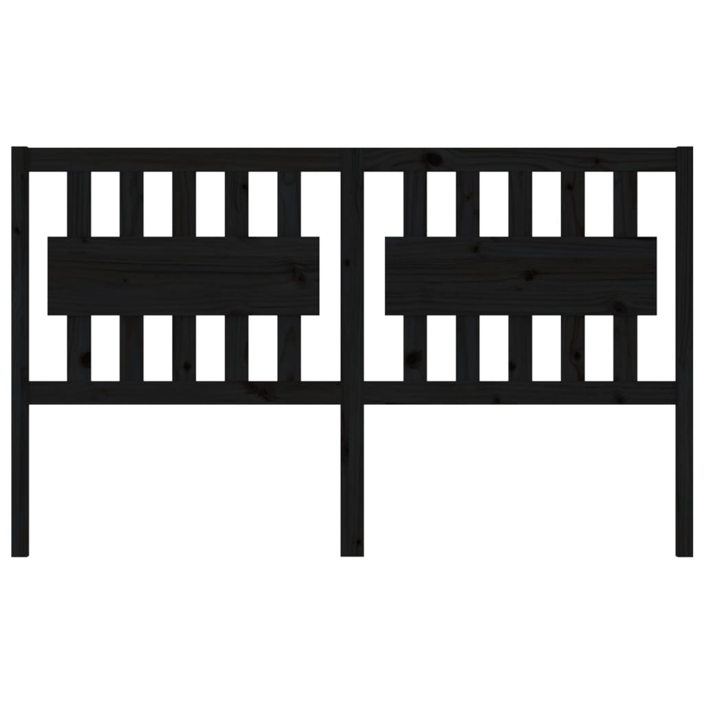 vidaXL Κεφαλάρι Κρεβατιού Μαύρο 155,5x4x100 εκ. από Μασίφ Ξύλο Πεύκου