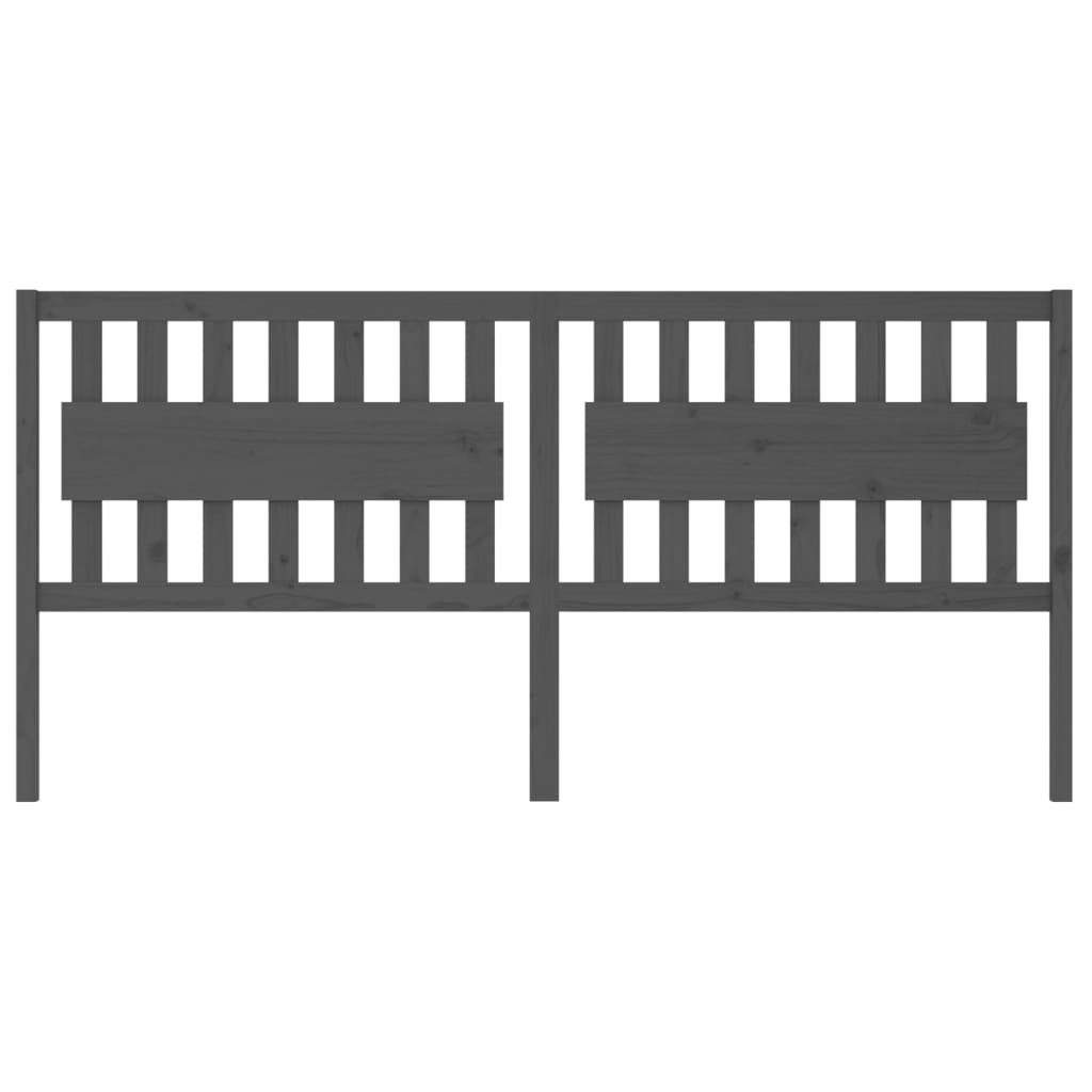 vidaXL Κεφαλάρι Κρεβατιού Γκρι 205,5x4x100 εκ. από Μασίφ Ξύλο Πεύκου