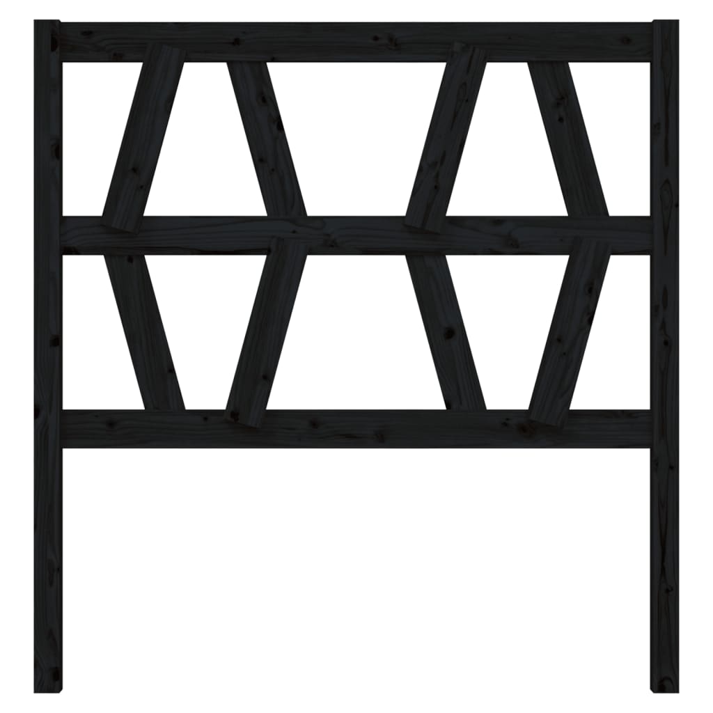 vidaXL Κεφαλάρι Κρεβατιού Μαύρο 96 x 4 x 100 εκ. από Μασίφ Ξύλο Πεύκου