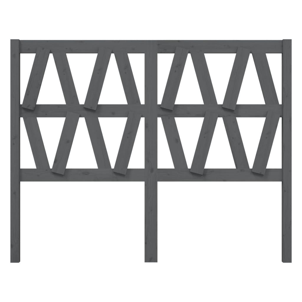 vidaXL Κεφαλάρι Κρεβατιού Γκρι 146 x 4 x 100 εκ. από Μασίφ Ξύλο Πεύκου