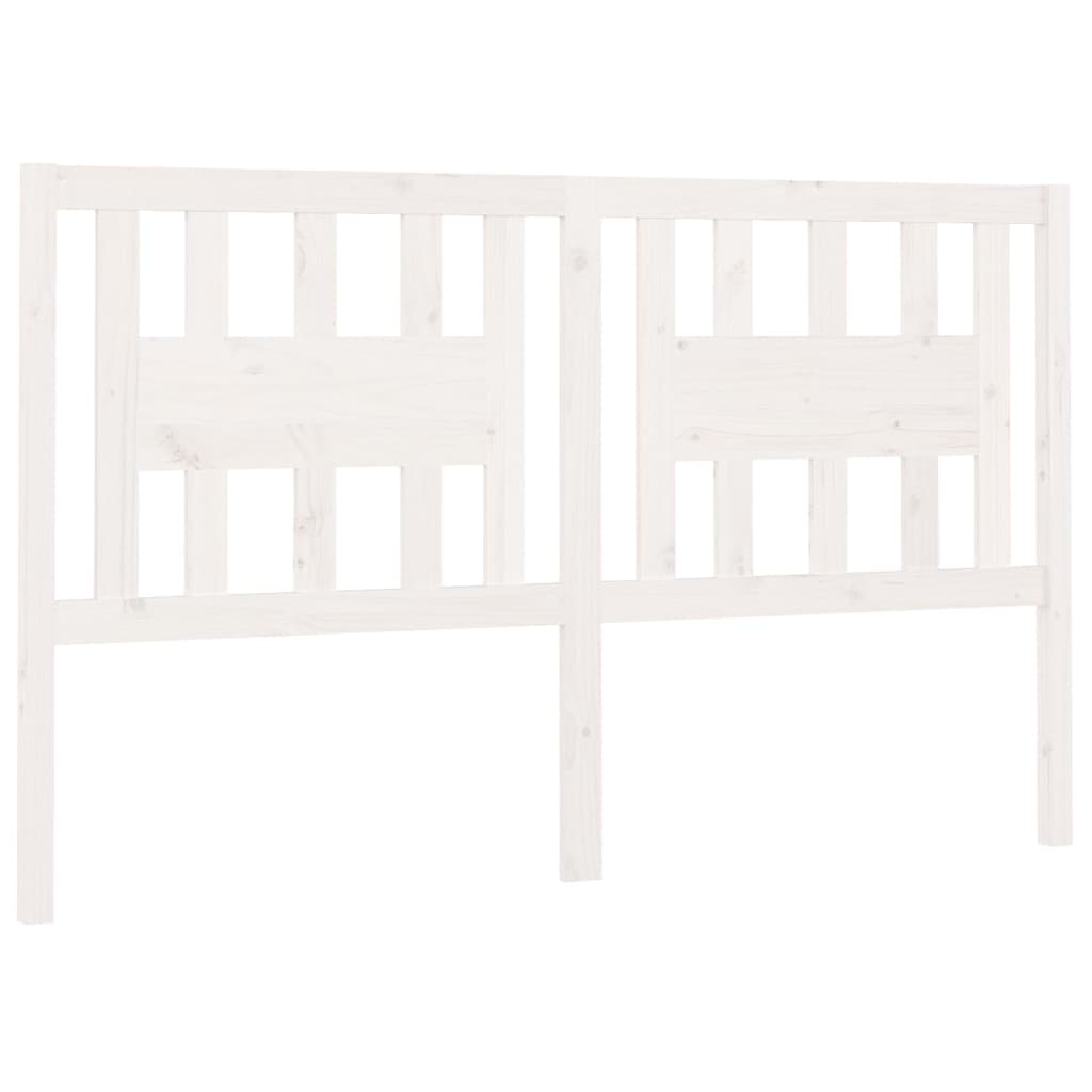 vidaXL Κεφαλάρι Κρεβατιού Λευκό 146 x 4 x 100 εκ. Μασίφ Ξύλο Πεύκου