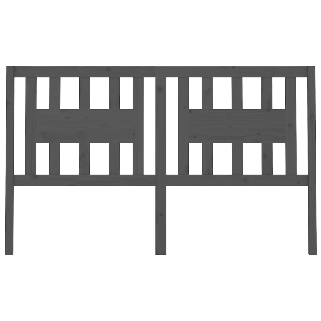 vidaXL Κεφαλάρι Κρεβατιού Γκρι 166 x 4 x 100 εκ. από Μασίφ Ξύλο Πεύκου