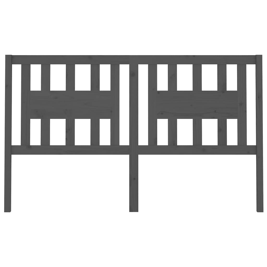 vidaXL Κεφαλάρι Κρεβατιού Γκρι 206 x 4 x 100 εκ. από Μασίφ Ξύλο Πεύκου