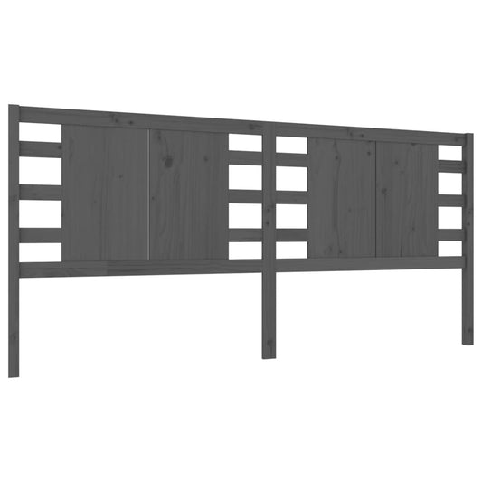 vidaXL Κεφαλάρι Κρεβατιού Γκρι 166 x 4 x 100 εκ. από Μασίφ Ξύλο Πεύκου