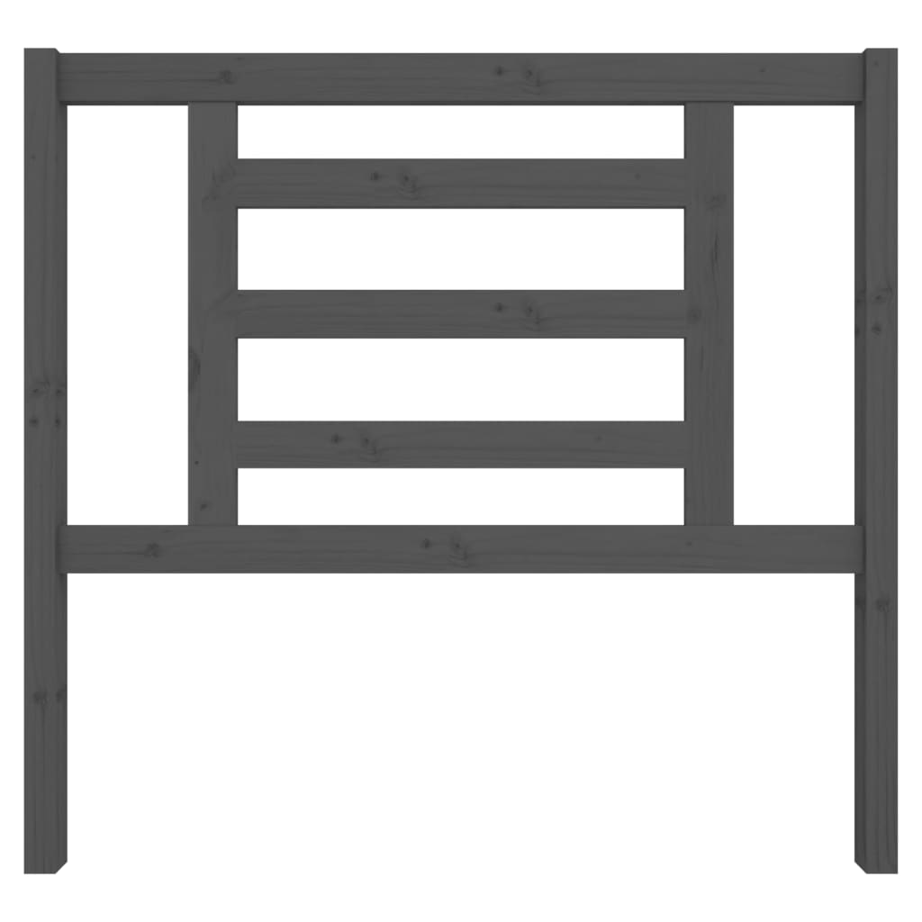 vidaXL Κεφαλάρι Κρεβατιού Γκρι 106 x 4 x 100 εκ. από Μασίφ Ξύλο Πεύκου