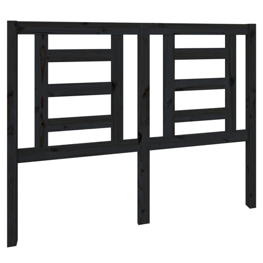 vidaXL Κεφαλάρι Κρεβατιού Μαύρο 126 x 4 x 100 εκ. Μασίφ Ξύλο Πεύκου
