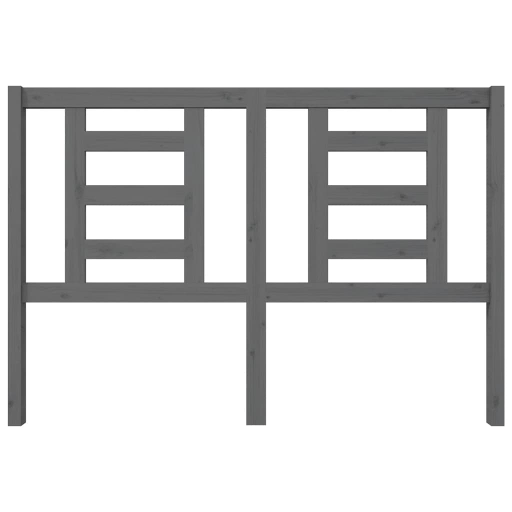 vidaXL Κεφαλάρι Κρεβατιού Γκρι 146 x 4 x 100 εκ. από Μασίφ Ξύλο Πεύκου