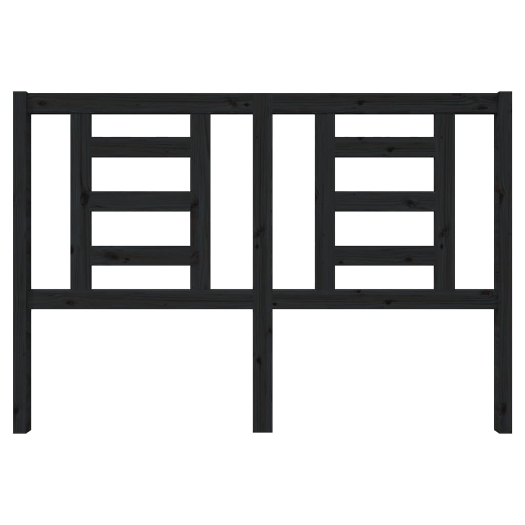 vidaXL Κεφαλάρι Κρεβατιού Μαύρο 146 x 4 x 100 εκ. Μασίφ Ξύλο Πεύκου