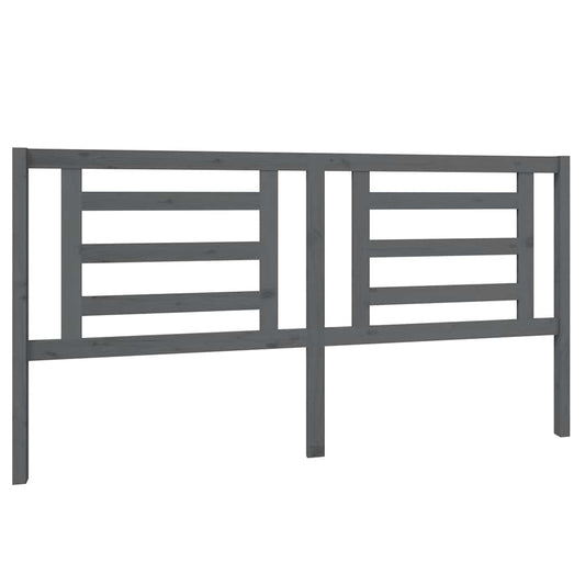 vidaXL Κεφαλάρι Κρεβατιού Γκρι 186 x 4 x 100 εκ. από Μασίφ Ξύλο Πεύκου