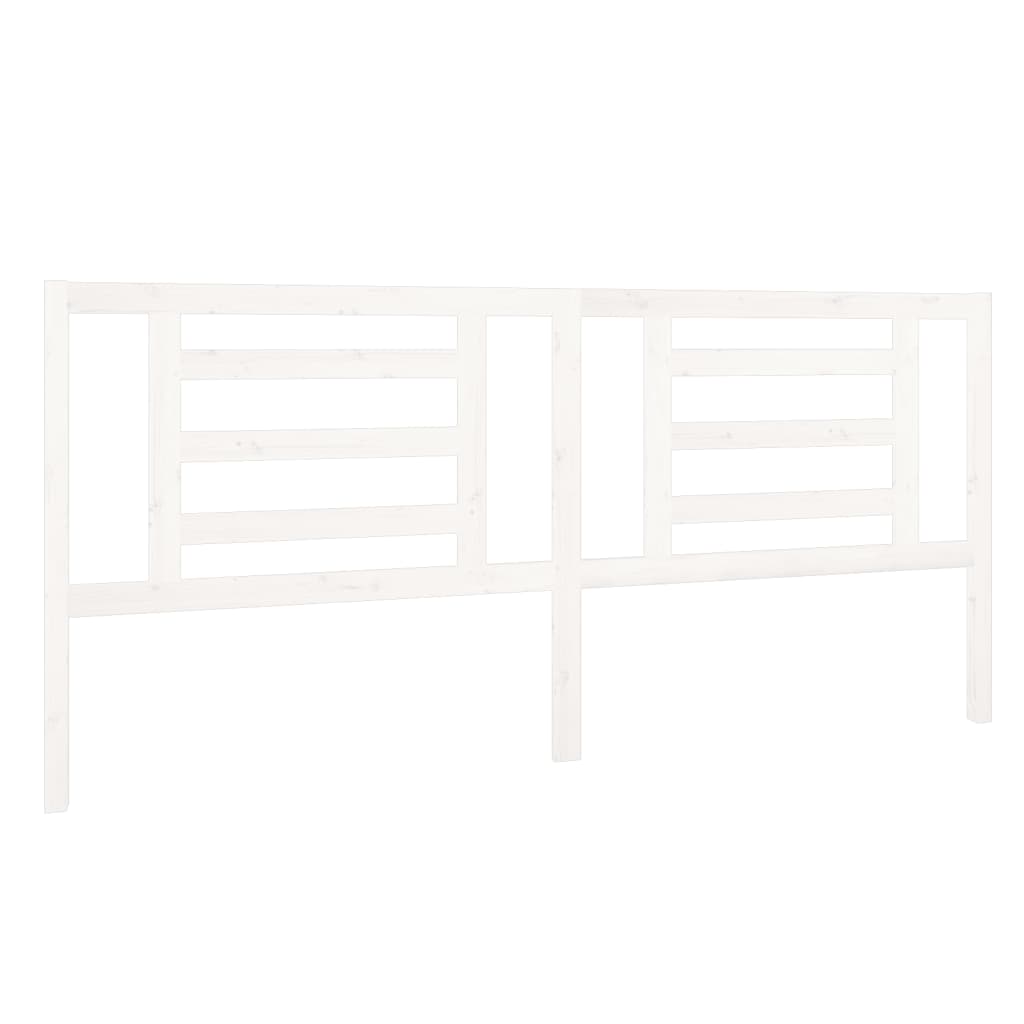 vidaXL Κεφαλάρι Κρεβατιού Λευκό 206 x 4 x 100 εκ. Μασίφ Ξύλο Πεύκου