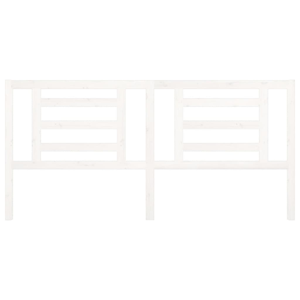 vidaXL Κεφαλάρι Κρεβατιού Λευκό 206 x 4 x 100 εκ. Μασίφ Ξύλο Πεύκου