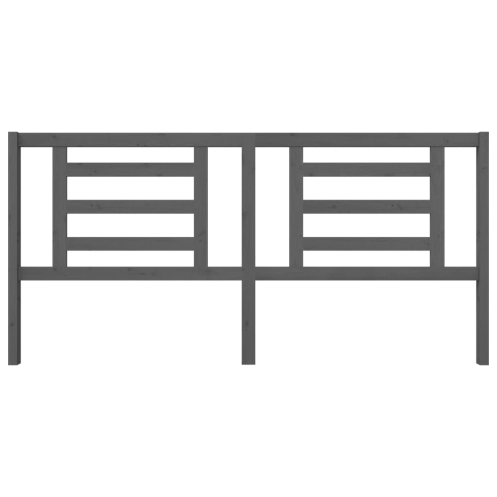 vidaXL Κεφαλάρι Κρεβατιού Γκρι 206 x 4 x 100 εκ. από Μασίφ Ξύλο Πεύκου